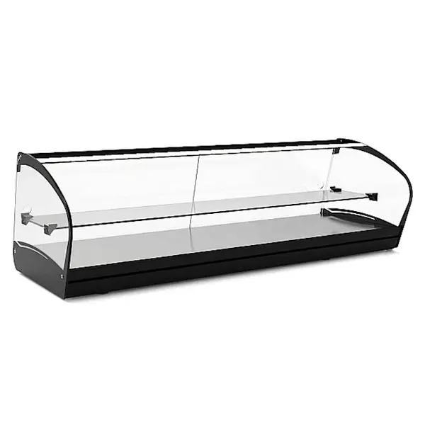 Neutrale Vitrine | SHARK | Zwart | 2 Niveaus | 1190x395x340(h)mm