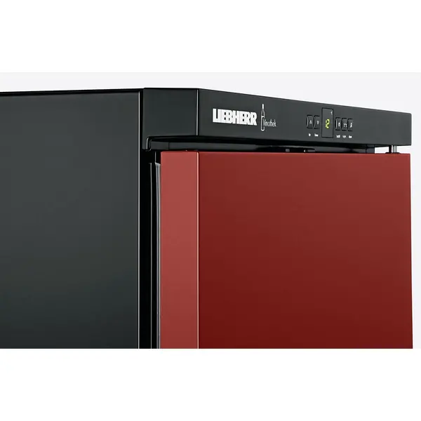 Wijnkoelkast | VINOTHEK | 66x 75cl | Zwart/Bordeauxrood | 1 Zone | +5°C/+20°C | Geforceerd | Temperatuur-/Deuralarm | 600x613x890(h)mm