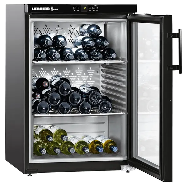 Wijnkoelkast | VINOTHEK | 66x 75cl | Zwart | 1 Zone | +5°C/+20°C | Geforceerd | Temperatuur-/Deuralarm | 600x613x890(h)mm