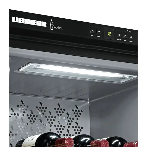 Wijnkoelkast | VINOTHEK | 66x 75cl | Zwart | 1 Zone | +5°C/+20°C | Geforceerd | Temperatuur-/Deuralarm | 600x613x890(h)mm