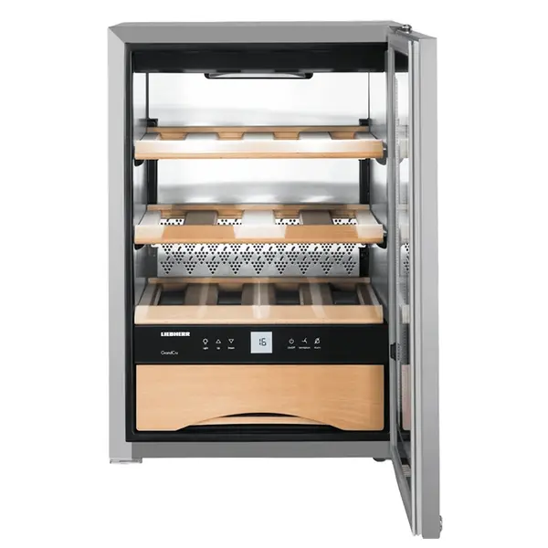 Wijnkoelkast | GRAND CRU | 12x 75cl | RVS | 1 Zone | +5°C/+20°C | Geforceerd | Temperatuur-/Deuralarm | 425x478x612(h)mm