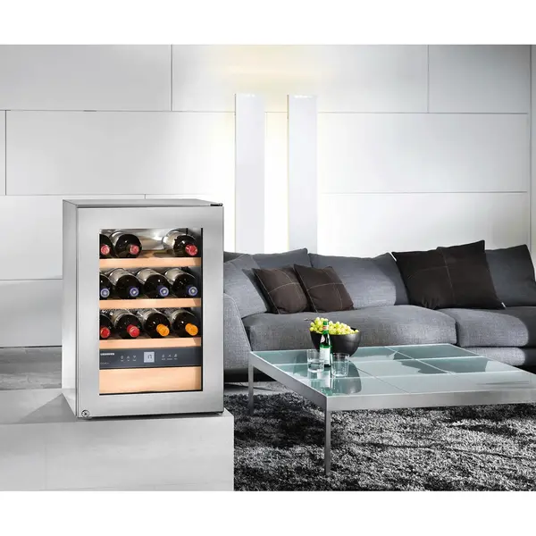 Wijnkoelkast | GRAND CRU | 12x 75cl | RVS | 1 Zone | +5°C/+20°C | Geforceerd | Temperatuur-/Deuralarm | 425x478x612(h)mm