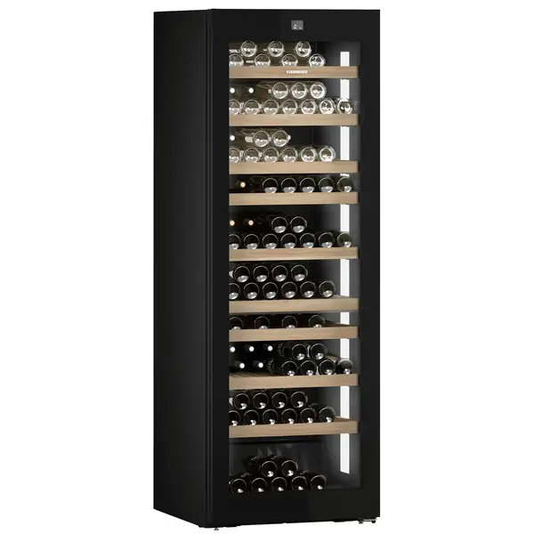 Wijnklimaatkast | VINIDOR | 204x 75cl | Zwart | 2 Zones | +5°C/+20°C | Geforceerd | Touchscreen + App | Temperatuur-/Deuralarm | Wielen | 697x764x2013(h)mm