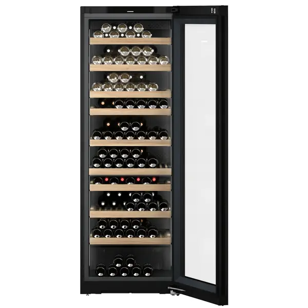 Wijnklimaatkast | VINIDOR | 204x 75cl | Zwart | 2 Zones | +5°C/+20°C | Geforceerd | Touchscreen + App | Temperatuur-/Deuralarm | Wielen | 697x764x2013(h)mm