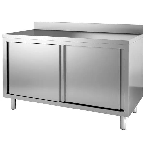 Werkbank | PRIME | RVS | Schuifdeuren | Diepte 600 | Hoogte 850 | Breedte 1200-2000 | Achteropstand