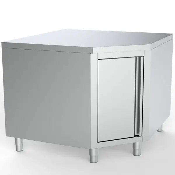 Hoekwerkbank | ESSENTIAL | RVS | Draaideur | 1000x600x850(h)mm