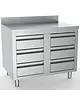 CombiSteel Werkbank | ESSENTIAL | RVS | Laden | Achteropstand | 1000x700x850(h)mm 