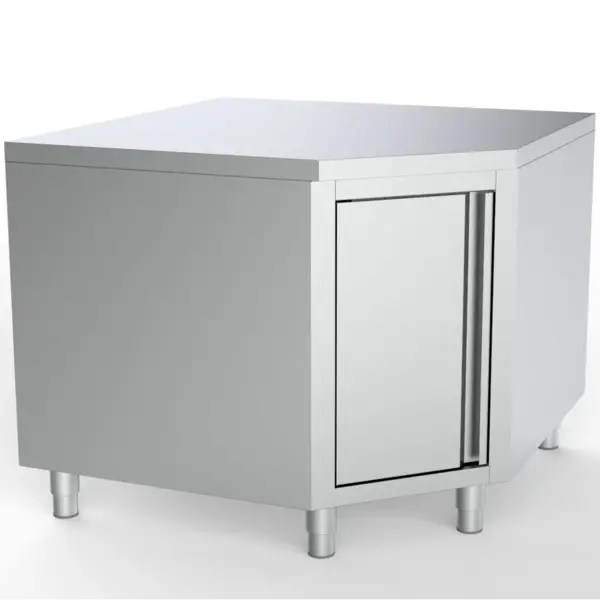 Hoekwerkbank | ESSENTIAL | RVS | Draaideur | 1000x700x850(h)mm