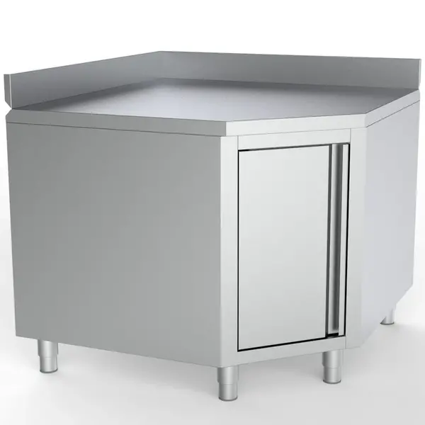 Hoekwerkbank | ESSENTIAL | RVS | Draaideur | Achteropstand | 1000x700x850(h)mm