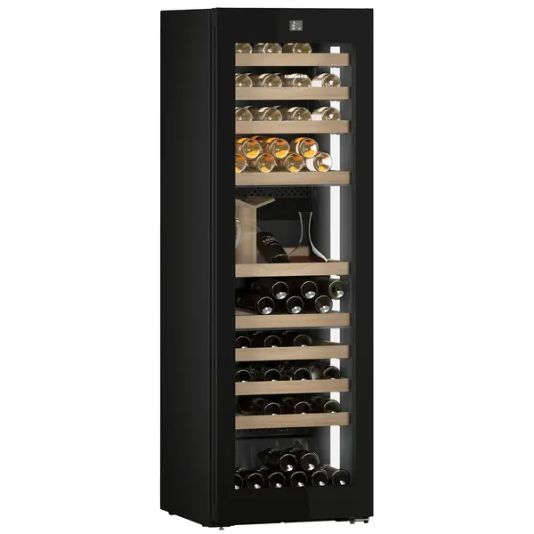 Wijnklimaatkast | VINIDOR | 85x 75cl + Sommelier Board | Zwart | 3 Zones | +5°C/+20°C | Geforceerd | Touchscreen + App | Temperatuur-/Deuralarm | Wielen | 597x678x1854(h)mm