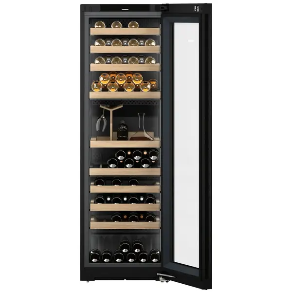 Wijnklimaatkast | VINIDOR | 85x 75cl + Sommelier Board | Zwart | 3 Zones | +5°C/+20°C | Geforceerd | Touchscreen + App | Temperatuur-/Deuralarm | Wielen | 597x678x1854(h)mm