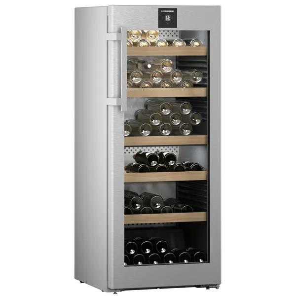 Wijnklimaatkast | VINIDOR | 107x 75cl | RVS | 2 Zones | +5°C/+20°C | Geforceerd | Temperatuur-/Deuralarm | Wielen | 597x675x1454(h)mm