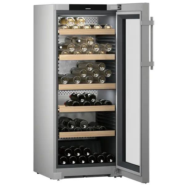 Wijnklimaatkast | VINIDOR | 107x 75cl | RVS | 2 Zones | +5°C/+20°C | Geforceerd | Temperatuur-/Deuralarm | Wielen | 597x675x1454(h)mm