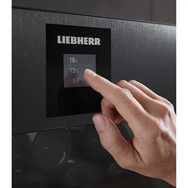 Wijnklimaatkast | VINIDOR | 149x 75cl + Sommelier Board | Zwart | 3 Zones | +5°C/+20°C | Geforceerd | Touchscreen + App | Temperatuur-/Deuralarm | Wielen | 697x764x2013(h)mm