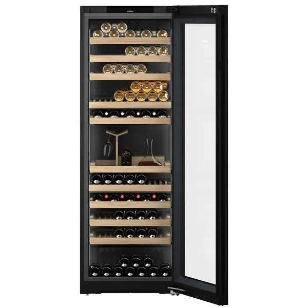 Wijnklimaatkast | VINIDOR | 149x 75cl + Sommelier Board | Zwart | 3 Zones | +5°C/+20°C | Geforceerd | Touchscreen + App | Temperatuur-/Deuralarm | Wielen | 697x764x2013(h)mm