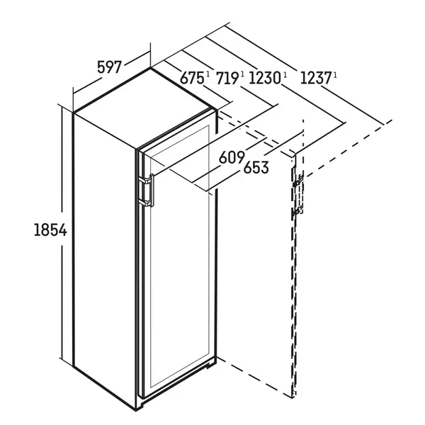 Wijnklimaatkast | VINIDOR | 155x 75cl | Zwart | 2 Zones | +5°C/+20°C | Geforceerd | Touchscreen + App | Temperatuur-/Deuralarm | Wielen | 597x675x1854(h)mm