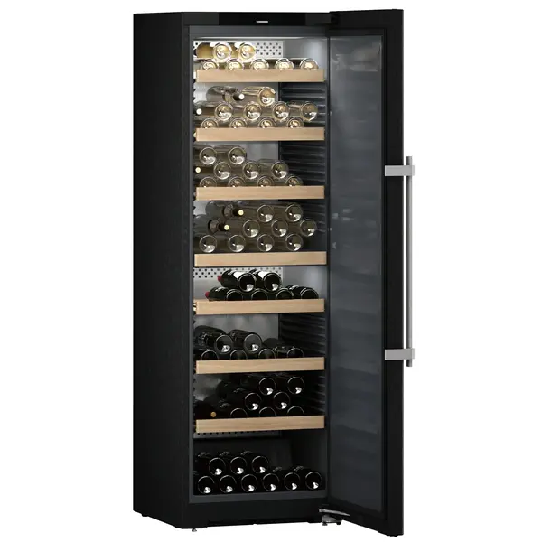 Wijnklimaatkast | VINIDOR | 155x 75cl | Zwart | 2 Zones | +5°C/+20°C | Geforceerd | Touchscreen + App | Temperatuur-/Deuralarm | Wielen | 597x675x1854(h)mm