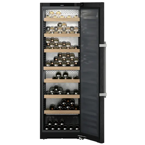 Wijnklimaatkast | VINIDOR | 155x 75cl | Zwart | 2 Zones | +5°C/+20°C | Geforceerd | Touchscreen + App | Temperatuur-/Deuralarm | Wielen | 597x675x1854(h)mm