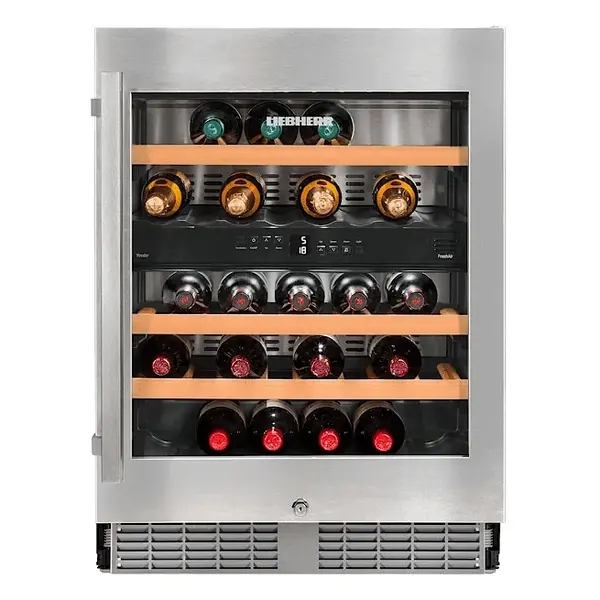 Inbouw-Wijnkoelkast | GRAND CRU | 34x 75cl | RVS | 2 Zones | +5°C/+20°C | Geforceerd | Temperatuur-/Deuralarm | 597x577x818(h)mm