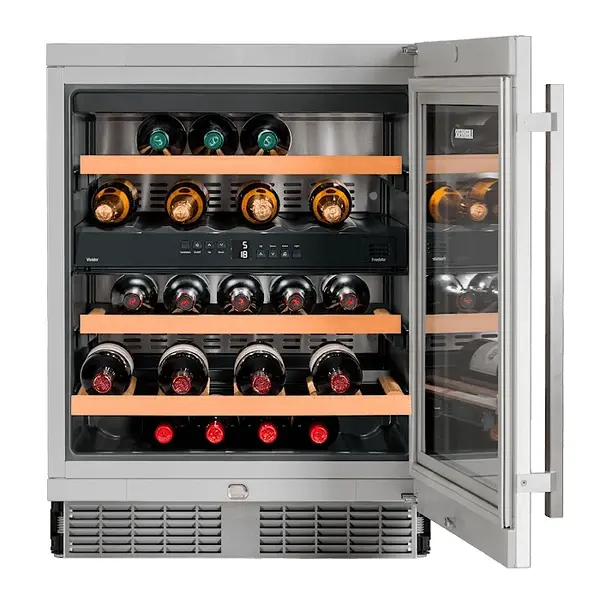 Inbouw-Wijnkoelkast | GRAND CRU | 34x 75cl | RVS | 2 Zones | +5°C/+20°C | Geforceerd | Temperatuur-/Deuralarm | 597x577x818(h)mm