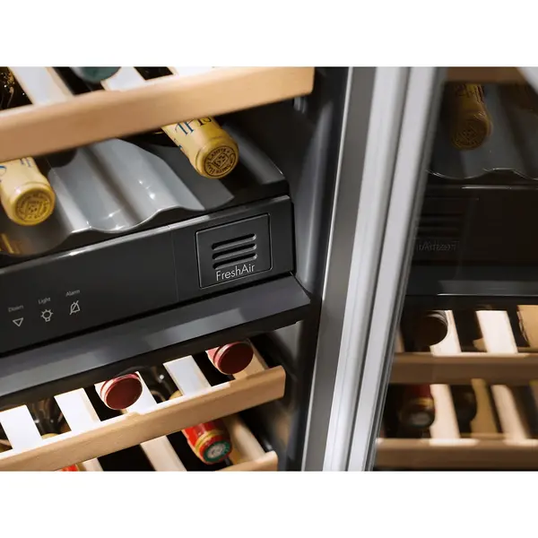 Inbouw-Wijnkoelkast | GRAND CRU | 34x 75cl | RVS | 2 Zones | +5°C/+20°C | Geforceerd | Temperatuur-/Deuralarm | 597x577x818(h)mm