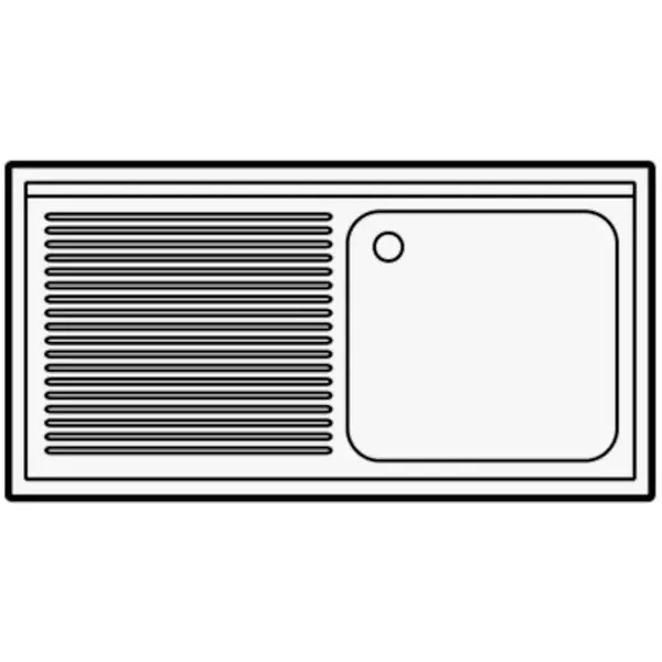 Spoeltafel | PRIME | RVS | 1 Spoelbak (Rechts) + Afdruipvlak | Bodemschap | Achteropstand | Zelfmontage | 1400x700x850(h)mm
