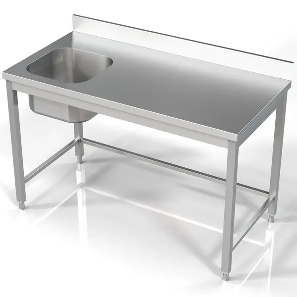 Spoeltafel | RVS | 1 Spoelbak (Links) | Achteropstand | Voorgemonteerd | 1400x700x850(h)mm