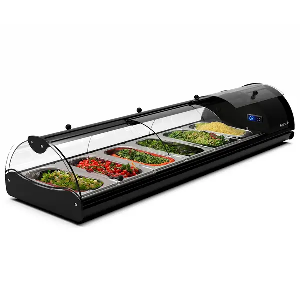Tapasvitrine | SELF-SERVICE | Zwart | +2°C/+6°C | Statisch | 1 Niveau | Zelfbediening | 970x380x245(h)mm