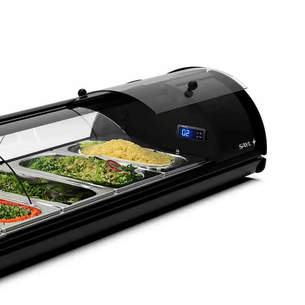 Tapasvitrine | SELF-SERVICE | Zwart | +2°C/+6°C | Statisch | 1 Niveau | Zelfbediening | 970x380x245(h)mm