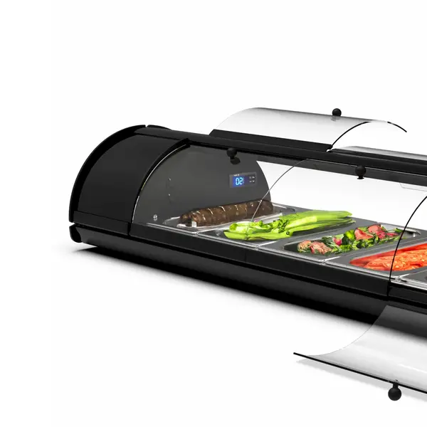 Tapasvitrine | SELF-SERVICE | Zwart | +2°C/+6°C | Statisch | 1 Niveau | Zelfbediening | 1680x380x245(h)mm