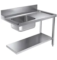 CombiSteel Aanvoertafel (Rechts) | RVS | 1 Spoelbak (Links) | Bodemschap | Achteropstand | 1200x800x900(h)mm 