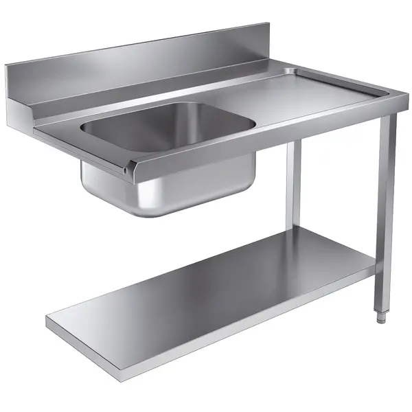 Aanvoertafel (Rechts) | RVS | 1 Spoelbak (Links) | Bodemschap | Achteropstand | 1200x800x900(h)mm