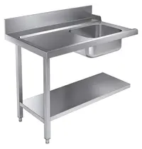 CombiSteel Aanvoertafel (Links) | RVS | 1 Spoelbak (Rechts) | Bodemschap | Achteropstand | 1200x800x900(h)mm 
