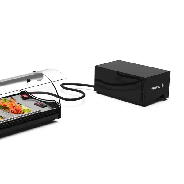 Tapasvitrine | SELF-SERVICE | Zwart | 4x 1/3 GN | +2°C/+6°C | Statisch | 1 Niveau | Zelfbediening | Losse Koelunit (Inbouw) | 840x395x245(h)mm