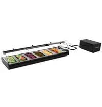 SAYL Tapasvitrine | SELF-SERVICE | Zwart | +2°C/+6°C | Statisch | 1 Niveau | Zelfbediening | Losse Koelunit (Inbouw) | 1540x395x245(h)mm 