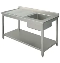 Mastro Spoeltafel | RVS | 1 Spoelbak (Rechts) + Afdruipvlak | Bodemschap | Achteropstand | Zelfmontage | 1300x700x850/950(h)mm