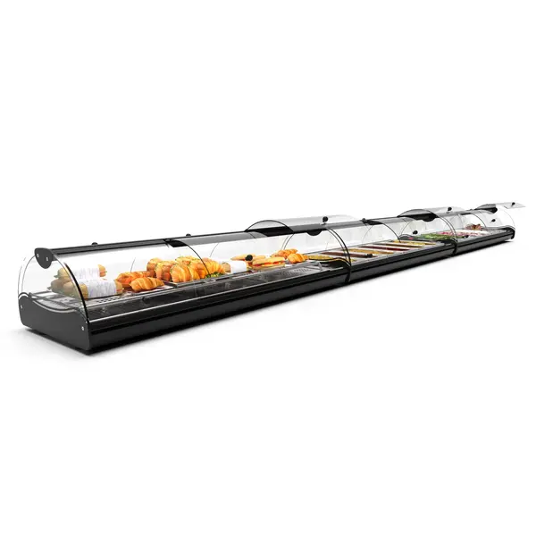 Tapasvitrine | SELF-SERVICE | Zwart | +2°C/+6°C | Statisch | 1 Niveau | Zelfbediening | Externe Koeling (Excl.) | 1175x395x245(h)mm