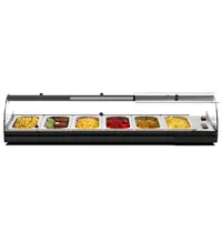 SAYL Verwarmde Tapasvitrine | SELF-SERVICE | Zwart | 4x 1/3 GN | ≤80°C | Bain-Marie | 1 Niveau | Zelfbediening | 0.72kW (230V) | 840x395x245(h)mm 