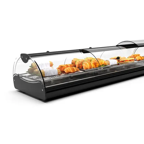 Verwarmde Tapasvitrine | SELF-SERVICE | Zwart | 60°C/70°C | Statisch | 1 Niveau | Zelfbediening | 0.72kW (230V) | 840x395x245(h)mm