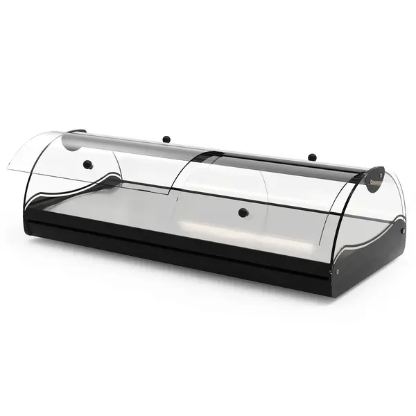 Neutrale Vitrine | SELF-SERVICE | Zwart | 1 Niveau | Zelfbediening | 840x395x245(h)mm