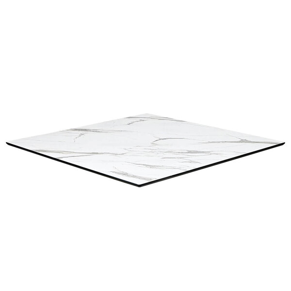 Tafelblad | COMPACT | Marmerlook (Wit) | In-/Outdoor | 690x690x12(h)mm