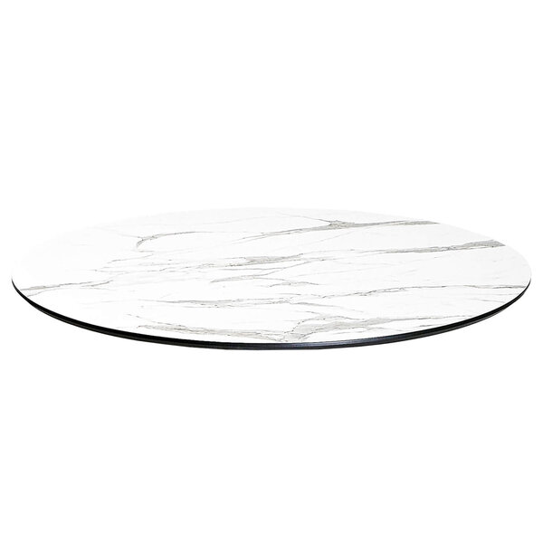 Tafelblad | COMPACT | Marmerlook (Wit) | In-/Outdoor | Ø690x12(h)mm