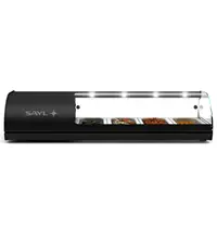 SAYL Tapasvitrine | CLASSIC | Zwart | 4x 1/3 GN | +2°C/+6°C | Statisch | 1 Niveau | 1085x395x245(h)mm 