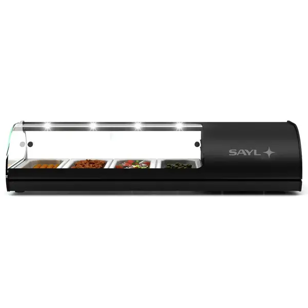 Tapasvitrine | CLASSIC | Zwart | +2°C/+6°C | Statisch | 1 Niveau | 1085x395x245(h)mm