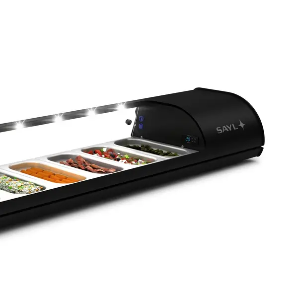 Tapasvitrine | CLASSIC | Zwart | +2°C/+6°C | Statisch | 1 Niveau | 1438x395x245(h)mm