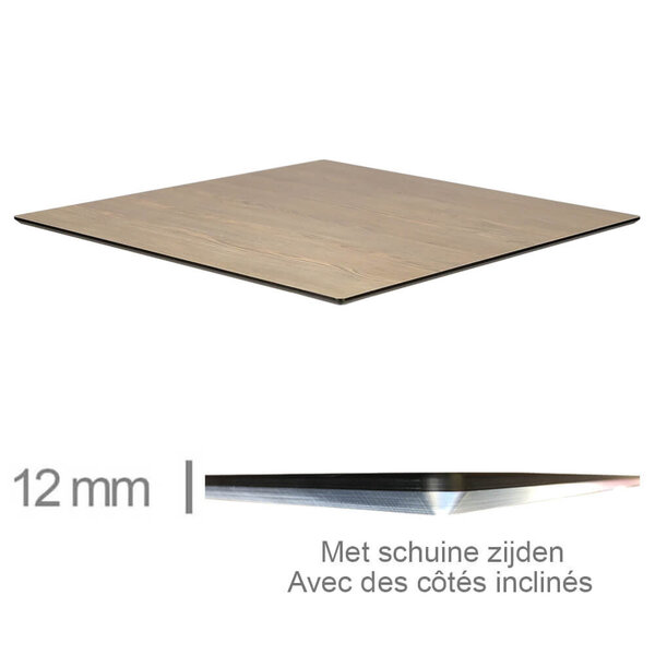 Tafelblad | COMPACT | Houtlook | In-/Outdoor | 690x690x12(h)mm