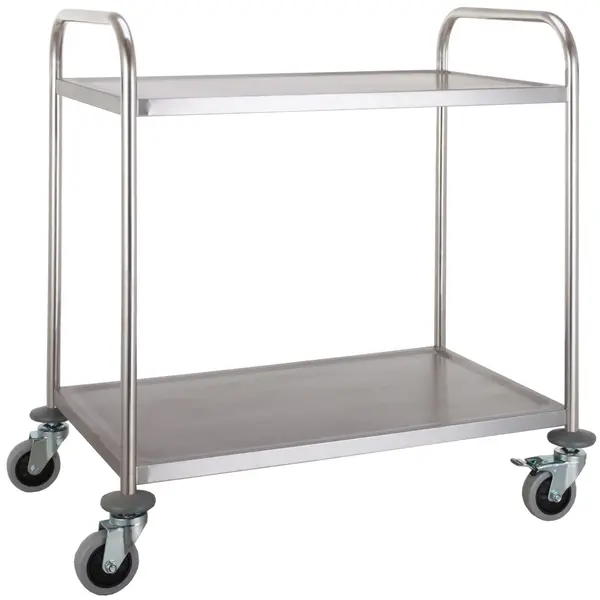 Serveerwagen | RVS | 2 Niveaus (830x510) | Wielen (Geremd) | 860x540x940(h)mm