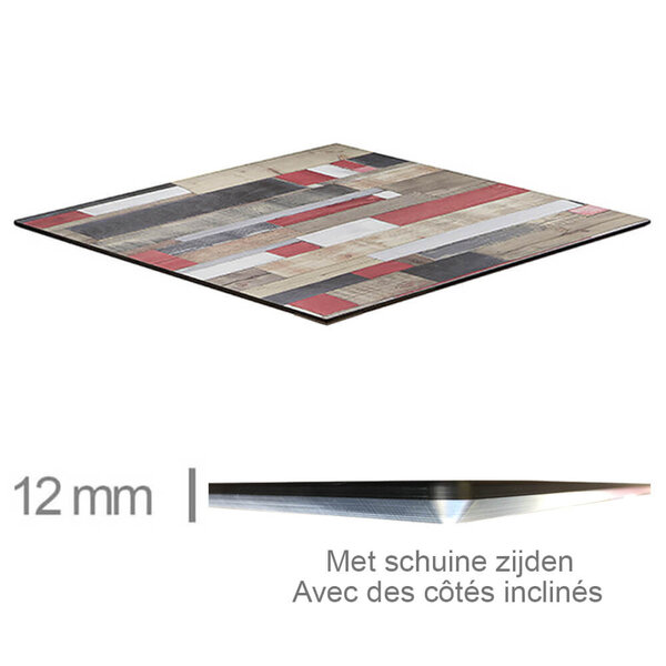 Tafelblad | COMPACT | Rood | In-/Outdoor | 690x690x12(h)mm