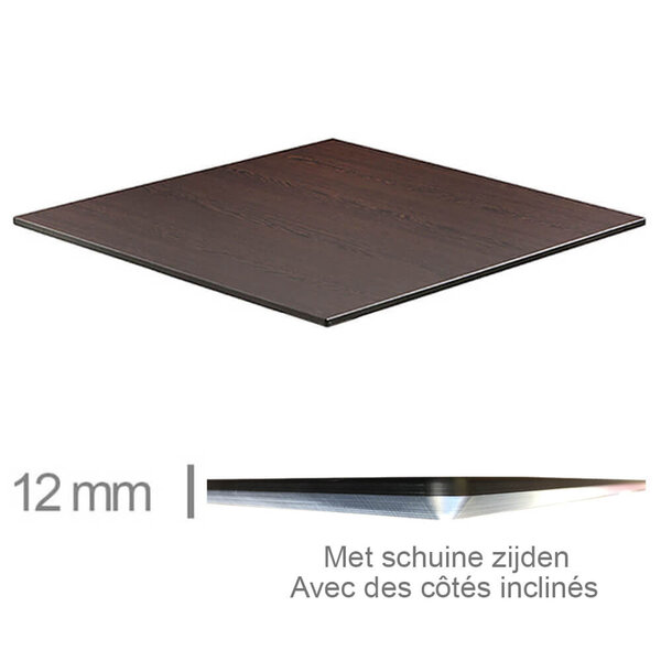 Tafelblad | COMPACT | Houtlook (Wengé) | In-/Outdoor | 690x690x12(h)mm