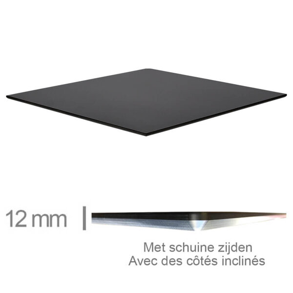 Tafelblad | COMPACT | Zwart | In-/Outdoor | 690x690x12(h)mm